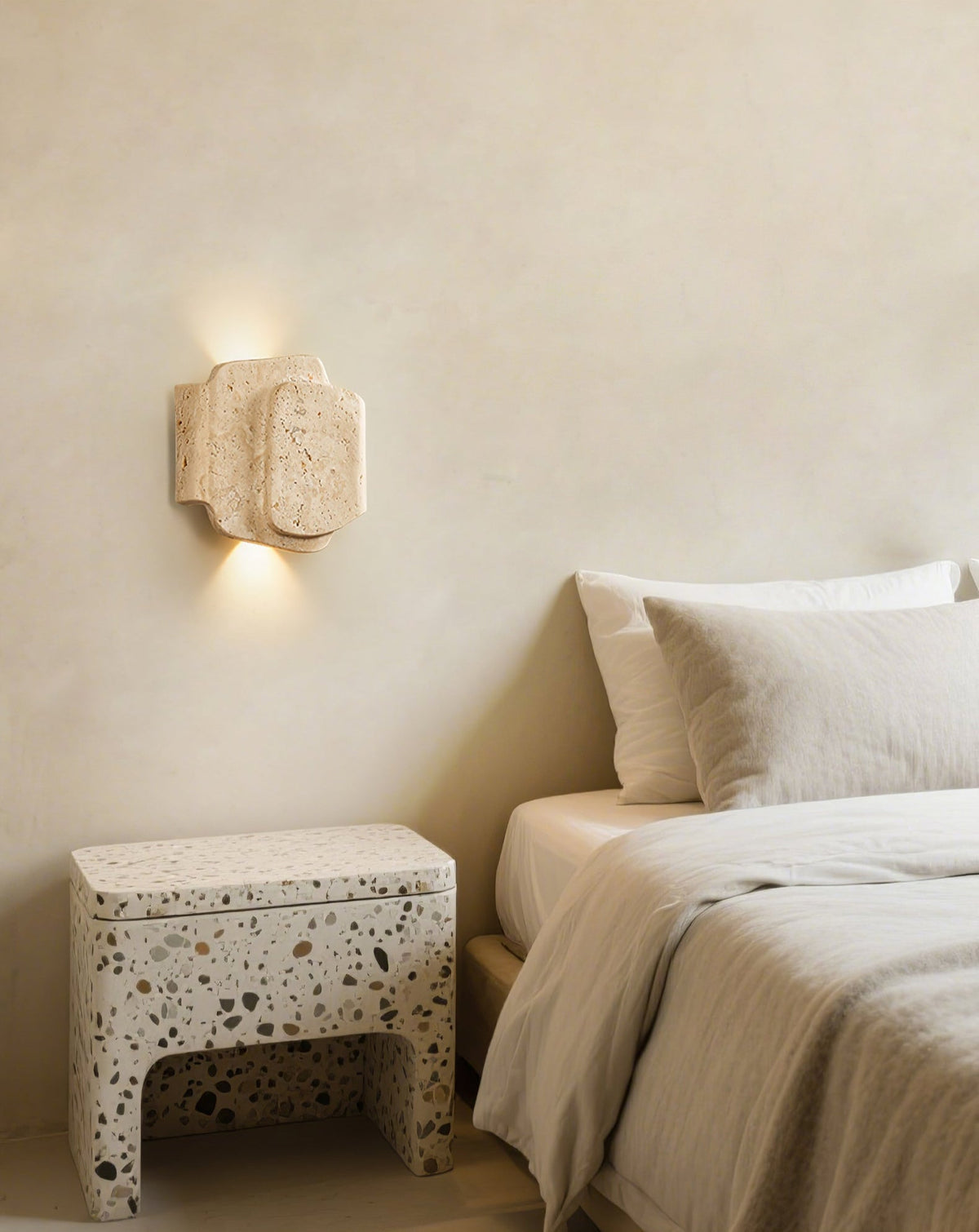 Layered Travertine Wall Light