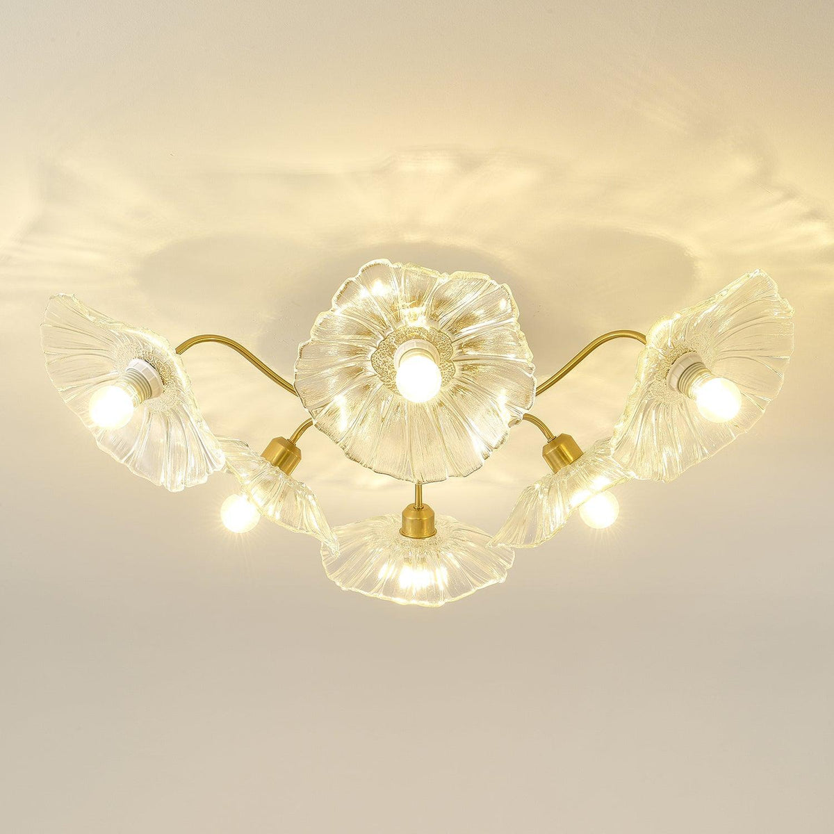 Lotus Leaf Glass Ceiling Lamp