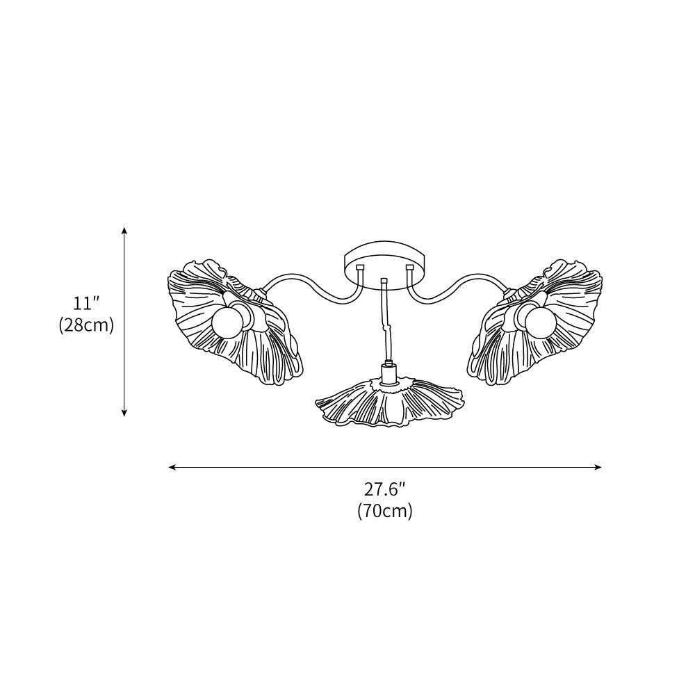 Lotus Leaf Glass Ceiling Lamp