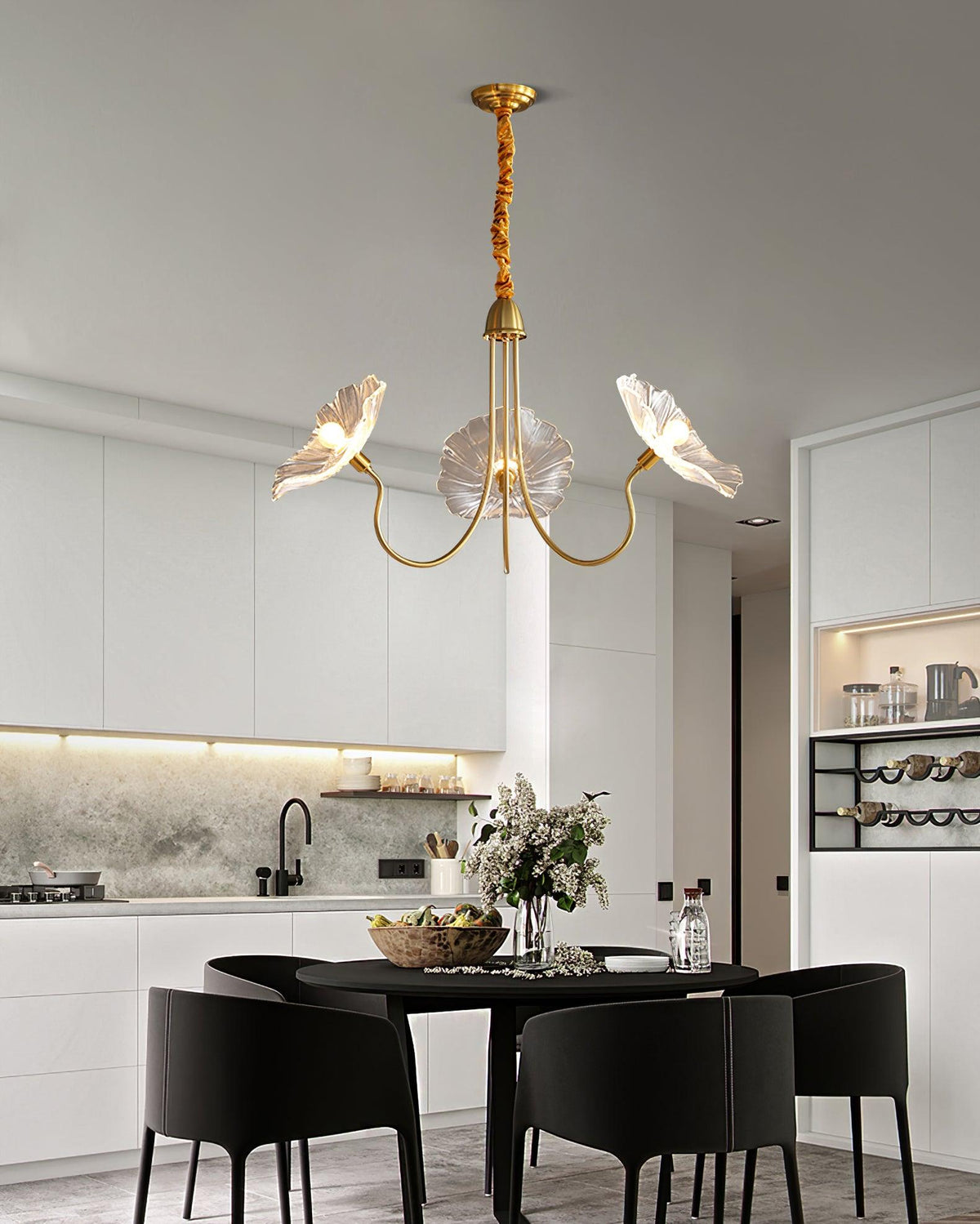 Lotus Leaf Glass Chandelier