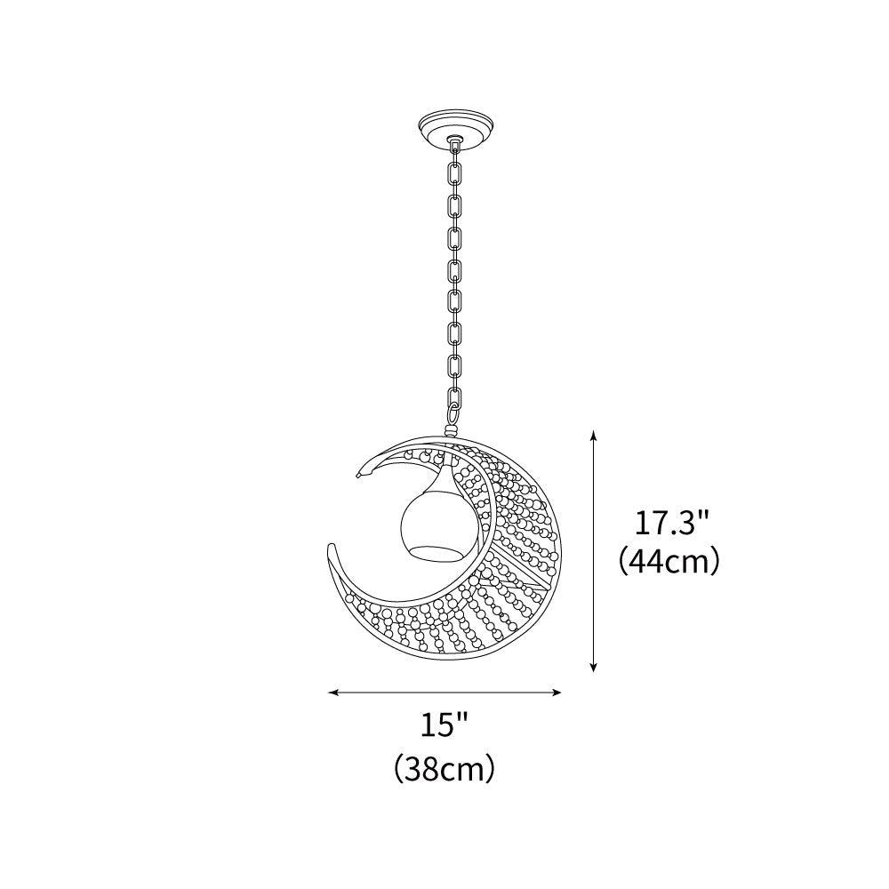 Lunar Crest Pendant Lamp 15"