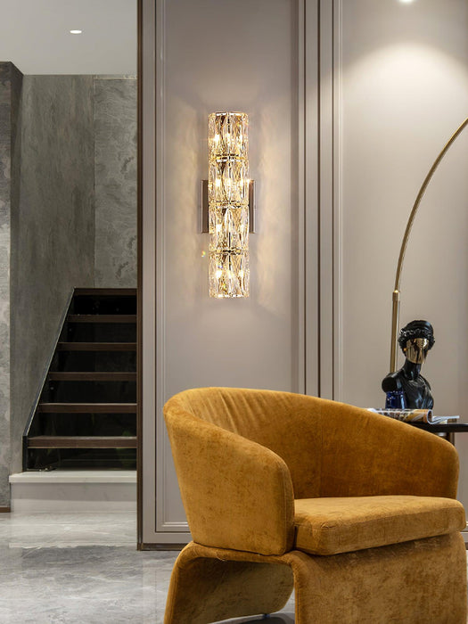Luxury Crystal Column LED Wall Lamp