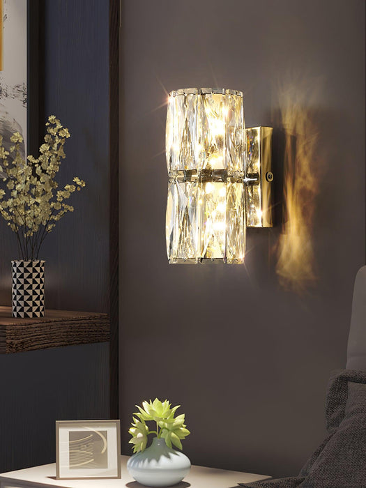 Luxury Crystal Column LED Wall Lamp