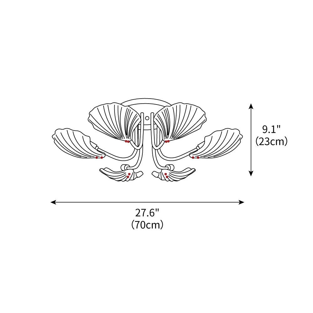 Luxury Shell Brass Ceiling Lamp