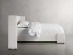 Wyller Channel-Stitched Extended Headboard Bed with Low Footboard