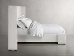 Wyller Channel-Stitched Extended Headboard Bed with Low Footboard