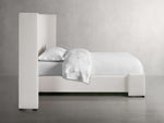 Wyller Channel-Stitched Extended Headboard Bed with Low Footboard