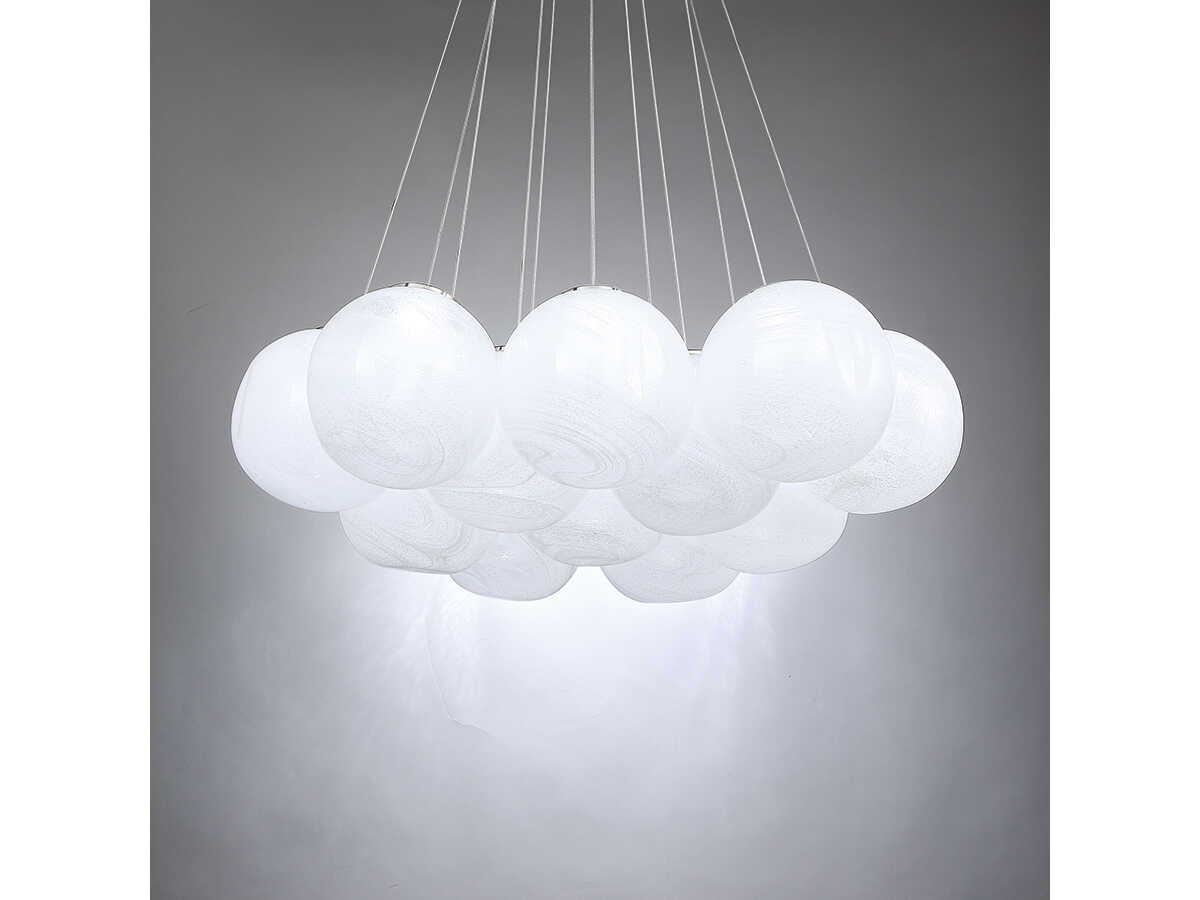 Modern Forms Cosmic 12-Light Brushed Nickel Glass LED Globe Pendant