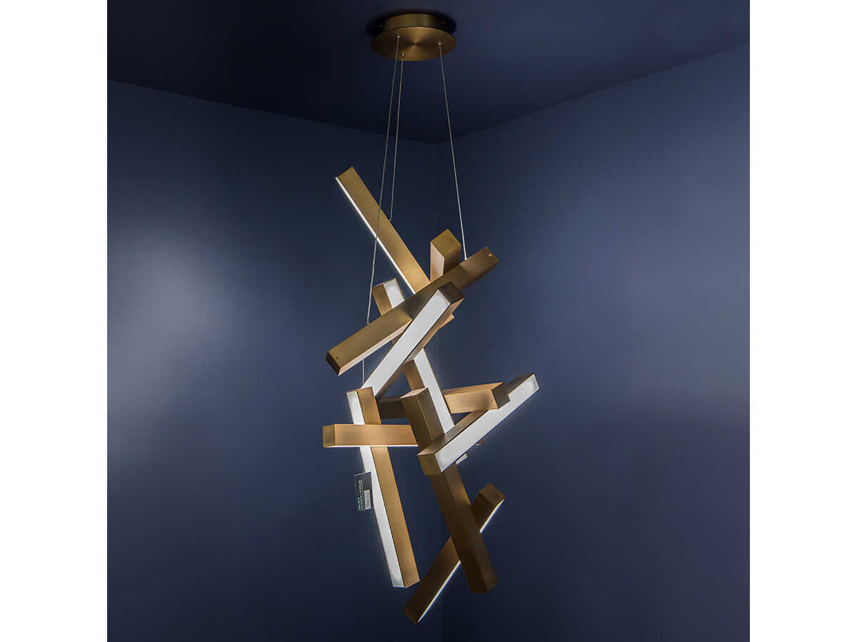 Modern Forms Chaos 12-Light Aged Brass LED Pendant
