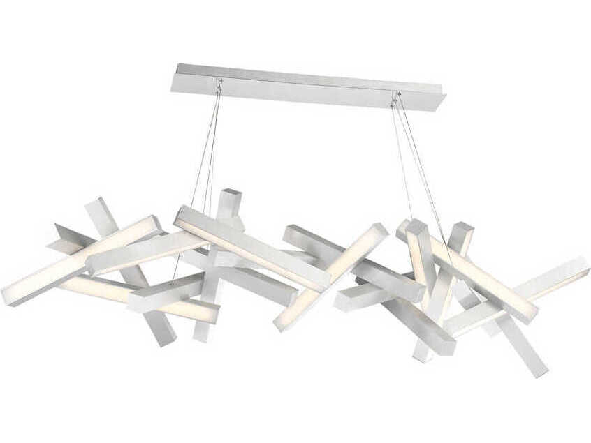 Modern Forms Chaos 19-Light9-Light Brushed Aluminum Silver LED Linear Island Pendant