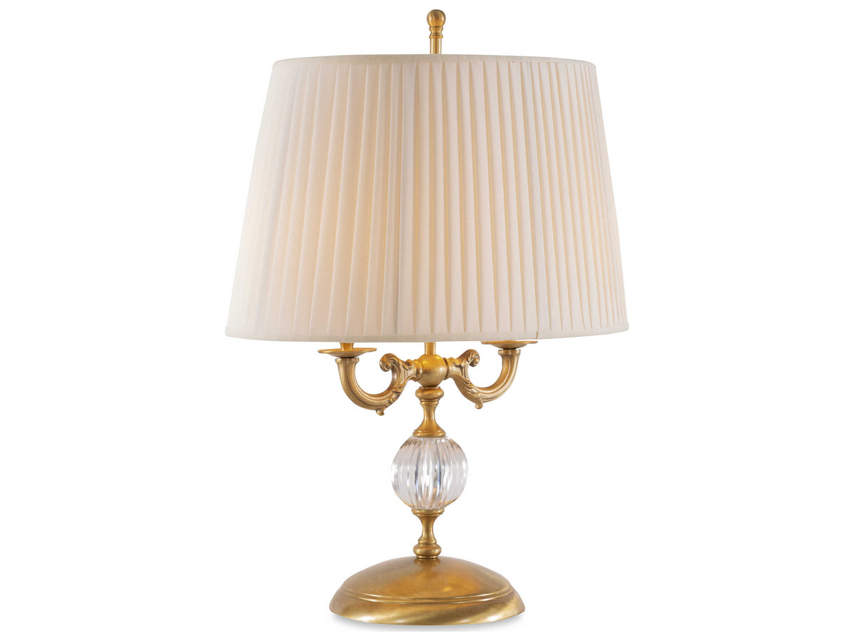 Maitland Smith Aged Brass with Crystal Insert Table Lamp