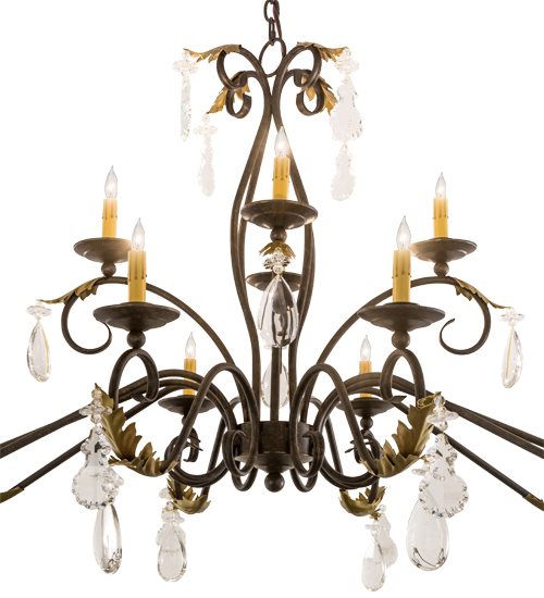 Meyda 14-Light Bronze Glass Island Pendant