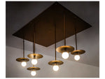 Meyda Bola 6-Light Gold Clear White Glass LED Island Pendant
