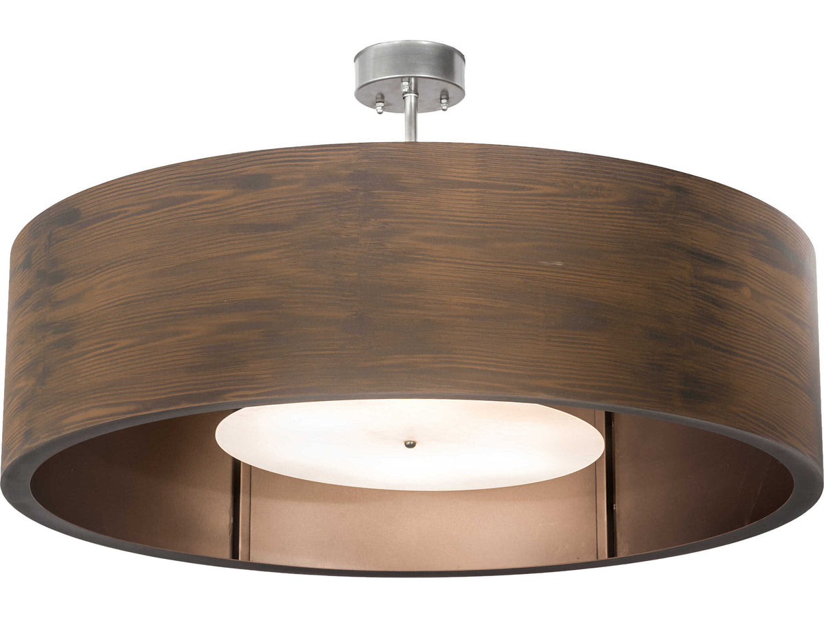 Meyda Cilindro 6-Light Nickel Drum Pendant