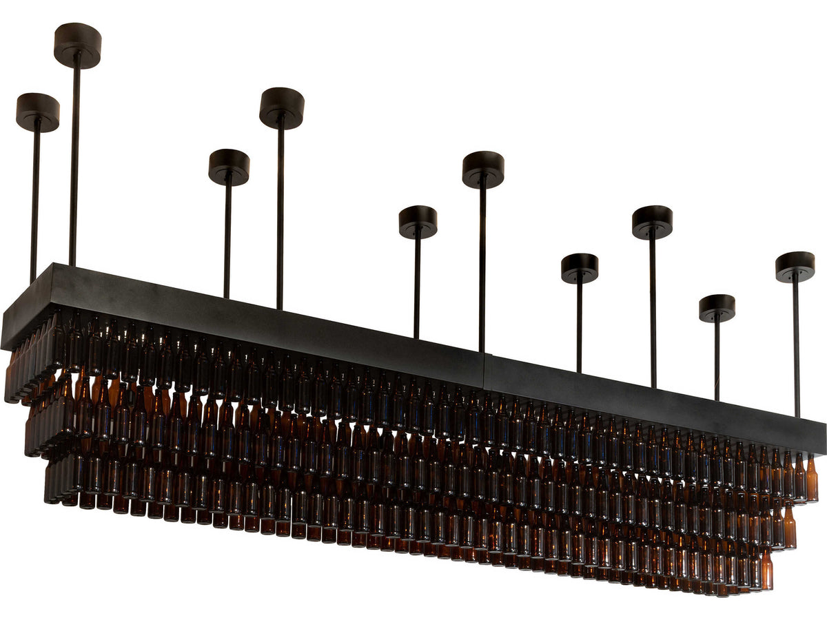 Meyda Beer 6-Light Black Amber Brown Glass Island Pendant