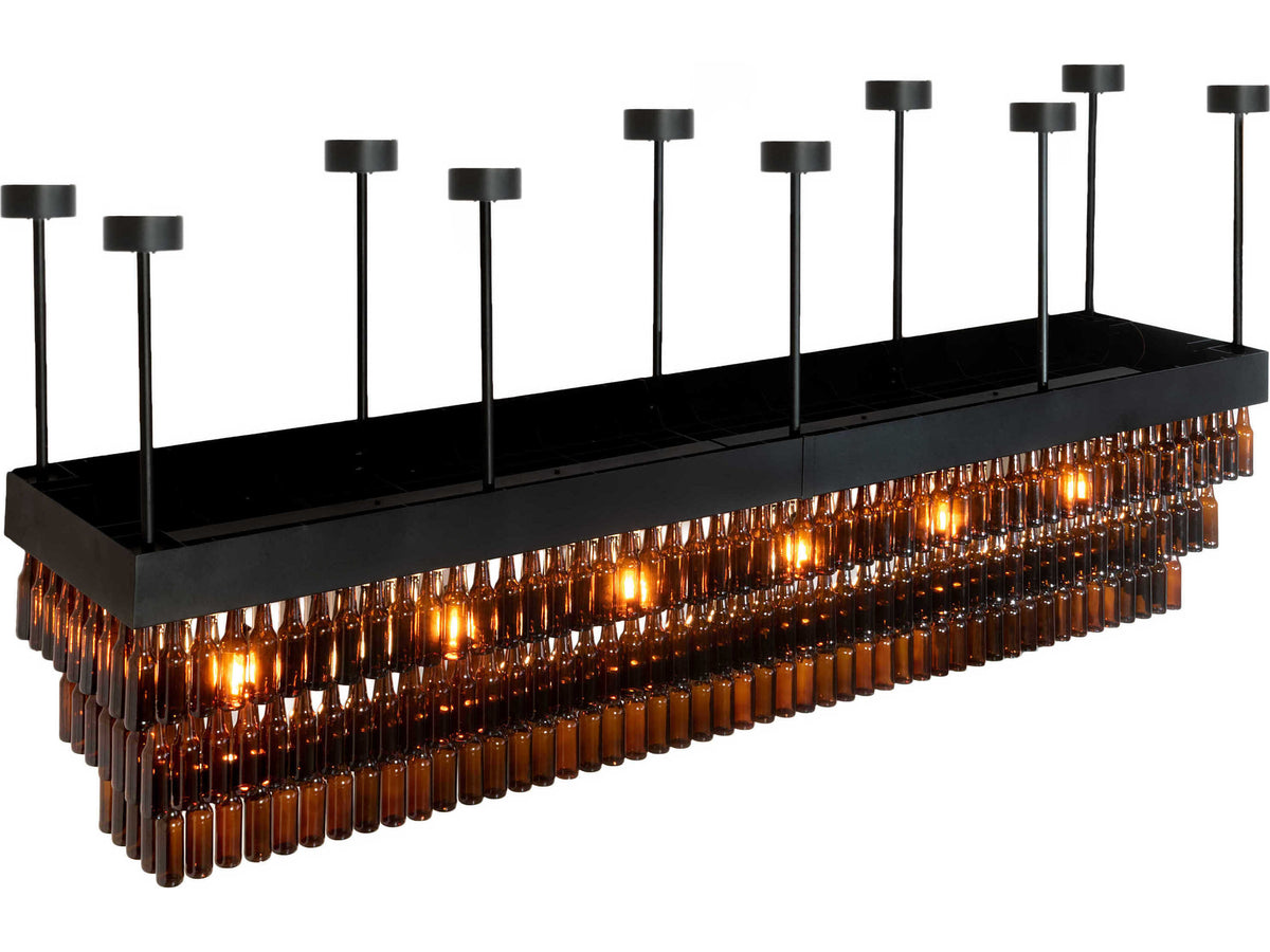 Meyda Beer 6-Light Black Amber Brown Glass Island Pendant
