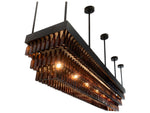 Meyda Beer 6-Light Black Amber Brown Glass Island Pendant
