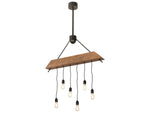 Meyda Alva 6-Light Black Wood LED Linear Island Pendant
