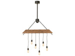 Meyda Alva 6-Light Black Wood LED Linear Island Pendant