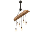 Meyda Alva 6-Light Black Wood LED Linear Island Pendant