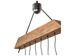 Meyda Alva 6-Light Black Wood LED Linear Island Pendant