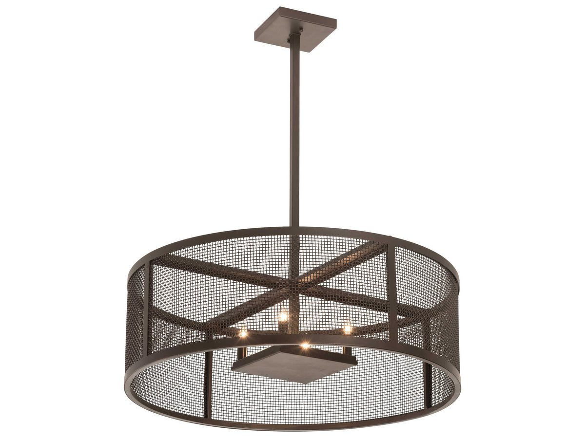 Meyda Cilindro 4-Light Bronze Drum Pendant