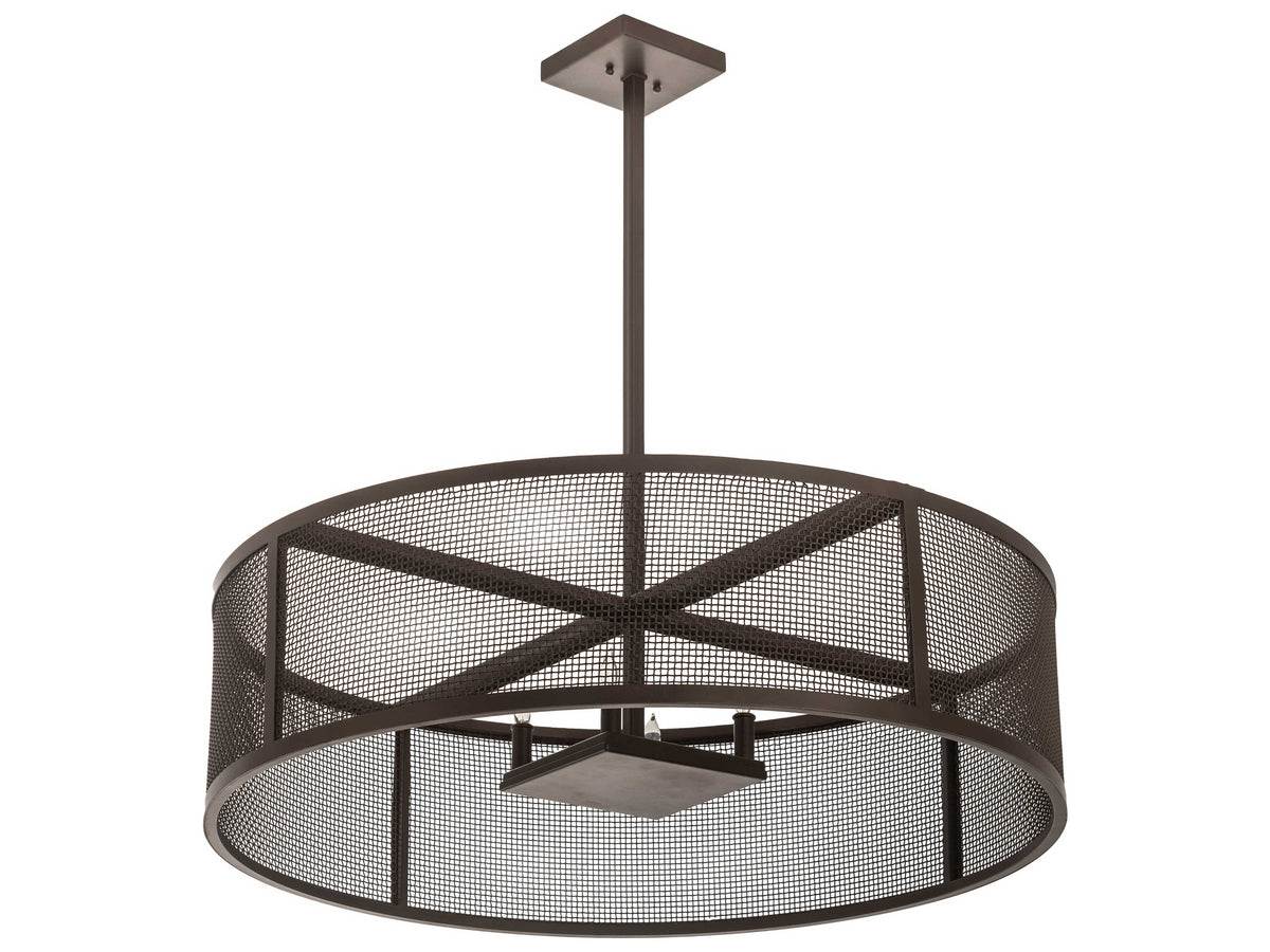 Meyda Cilindro 4-Light Bronze Drum Pendant