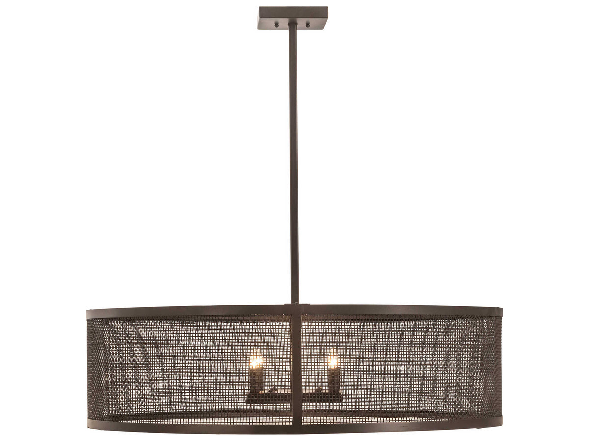 Meyda Cilindro 4-Light Bronze Drum Pendant
