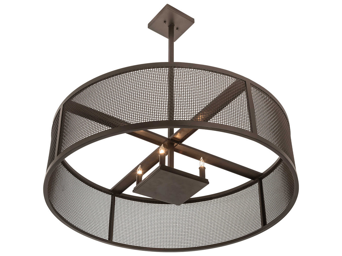 Meyda Cilindro 4-Light Bronze Drum Pendant