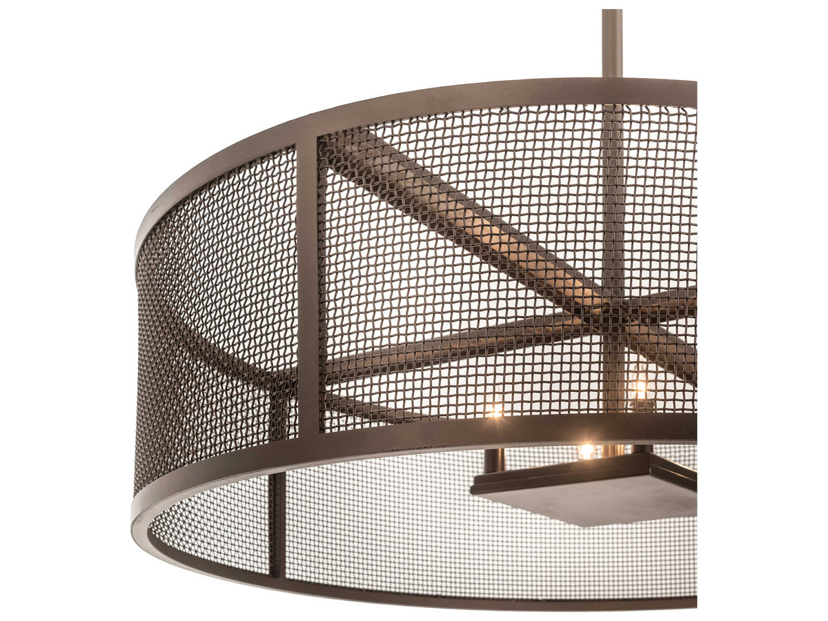 Meyda Cilindro 4-Light Bronze Drum Pendant