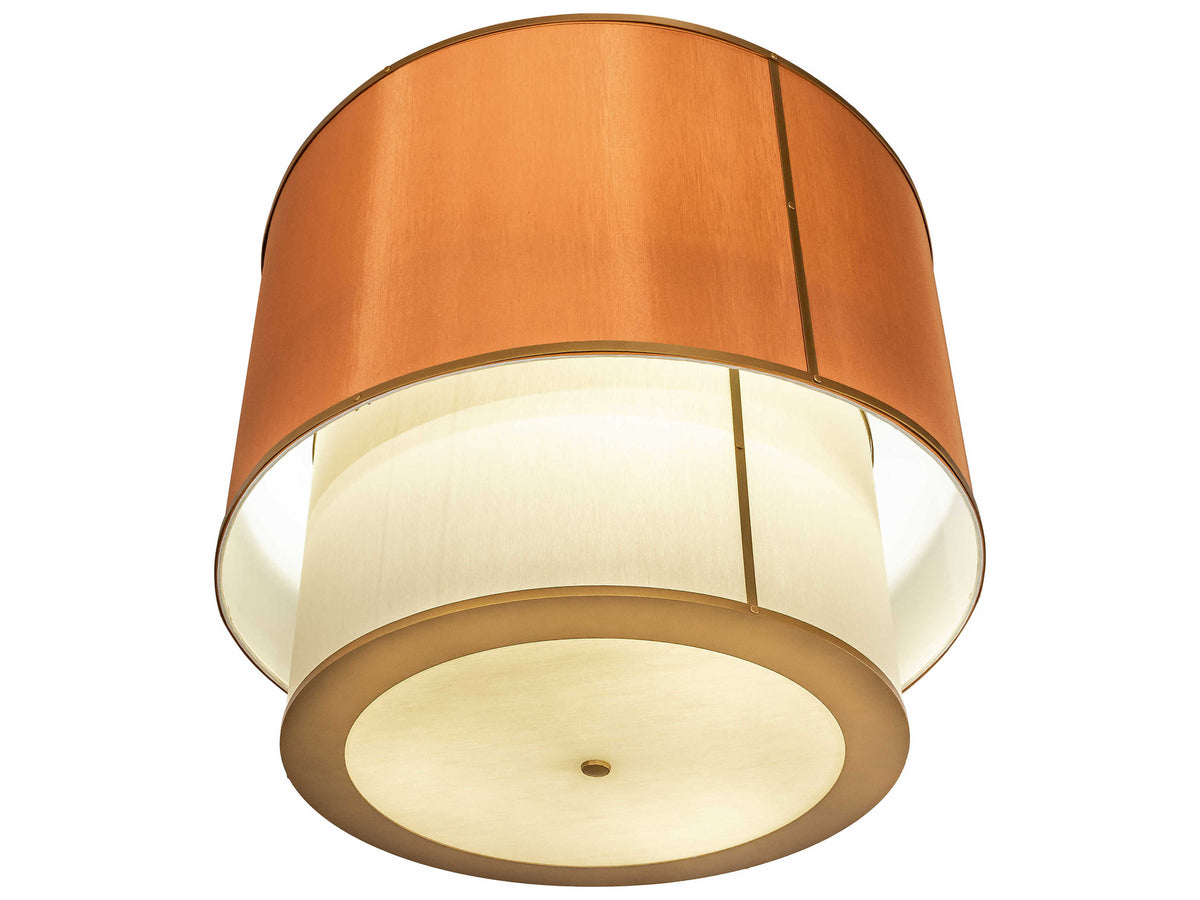 Meyda Cilindro 6-Light Amber White Gold Brown Drum Pendant