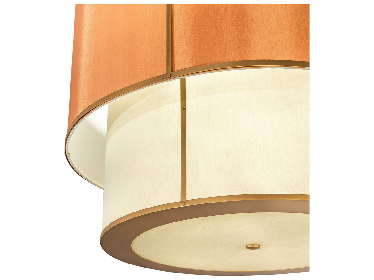 Meyda Cilindro 6-Light Amber White Gold Brown Drum Pendant