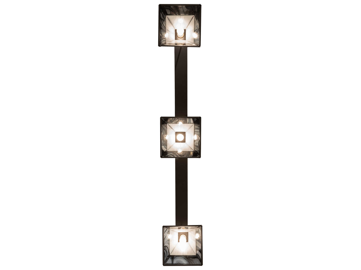 Meyda T-mission 3-Light Oil Rubbed Bronze Black Glass Island Pendant