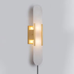 Melange Elongated Alabaster Plug-in Wall Lamp