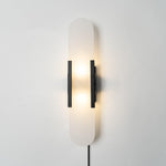 Melange Elongated Alabaster Plug-in Wall Lamp