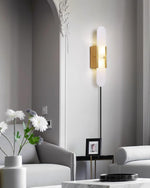 Melange Elongated Alabaster Plug-in Wall Lamp
