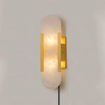 Melange Elongated Alabaster Plug-in Wall Lamp