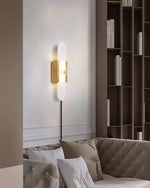 Melange Elongated Alabaster Plug-in Wall Lamp