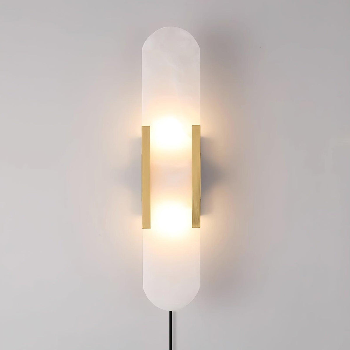 Melange Elongated Alabaster Plug-in Wall Lamp