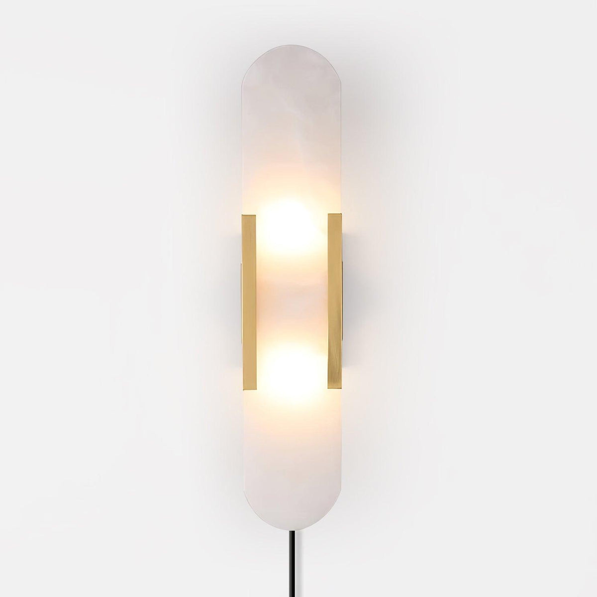 Melange Elongated Alabaster Plug-in Wall Lamp