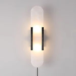 Melange Elongated Alabaster Plug-in Wall Lamp