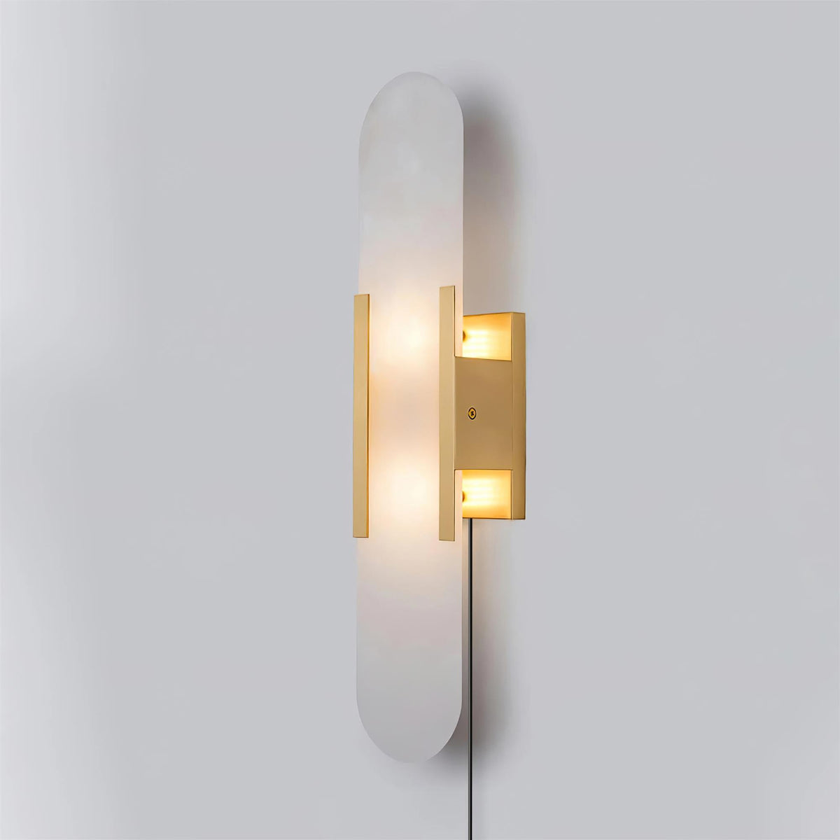 Melange Elongated Alabaster Plug-in Wall Lamp