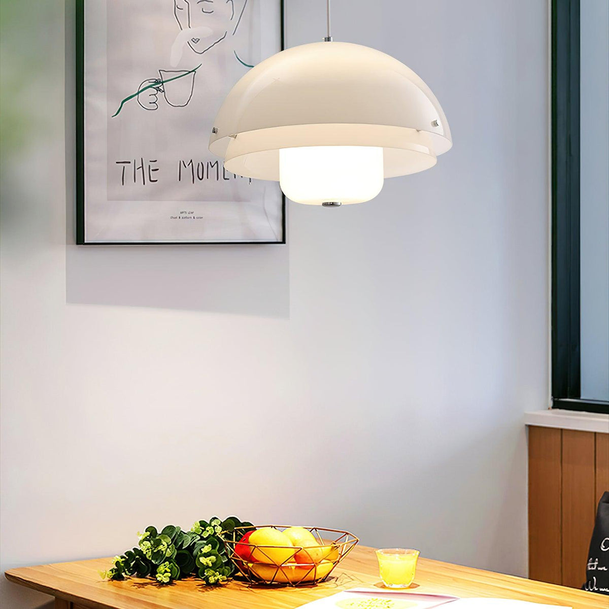 Milk White Layer Pendant Lamp 15.7″