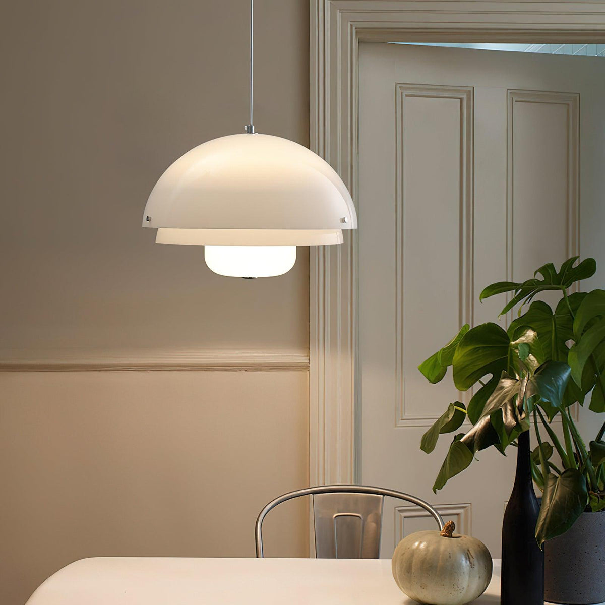 Milk White Layer Pendant Lamp 15.7″