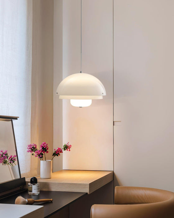 Milk White Layer Pendant Lamp 15.7″