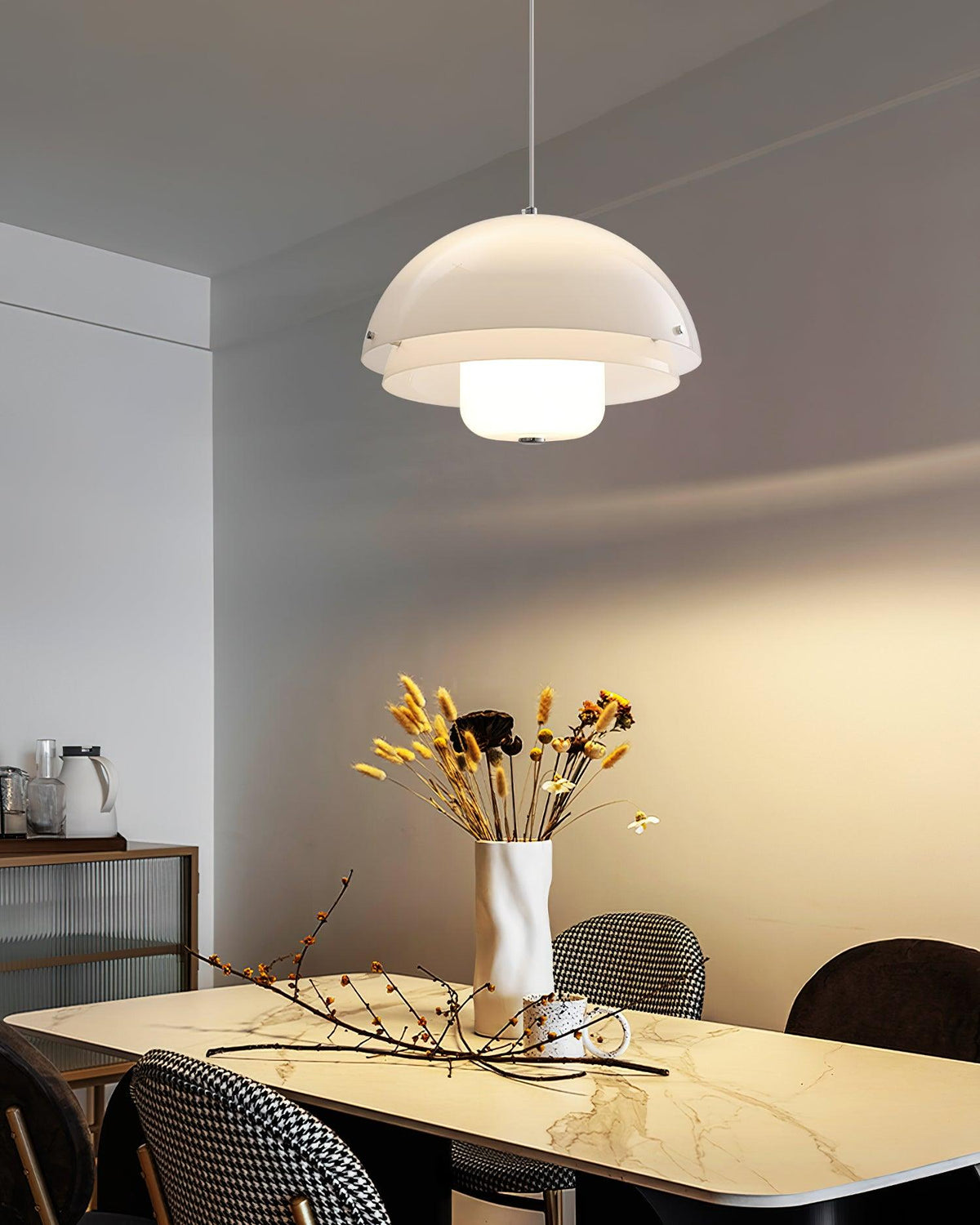 Milk White Layer Pendant Lamp 15.7″