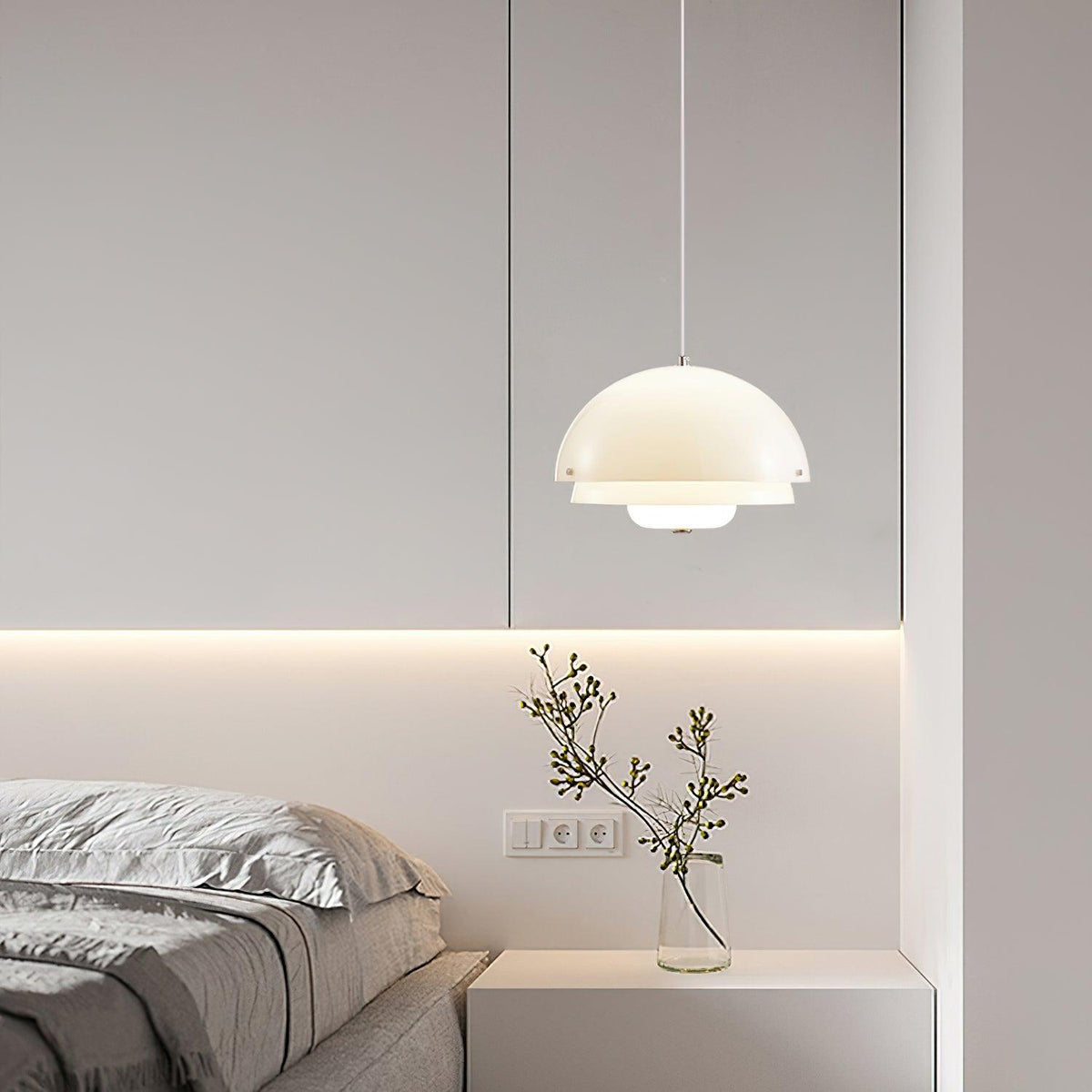 Milk White Layer Pendant Lamp 15.7″
