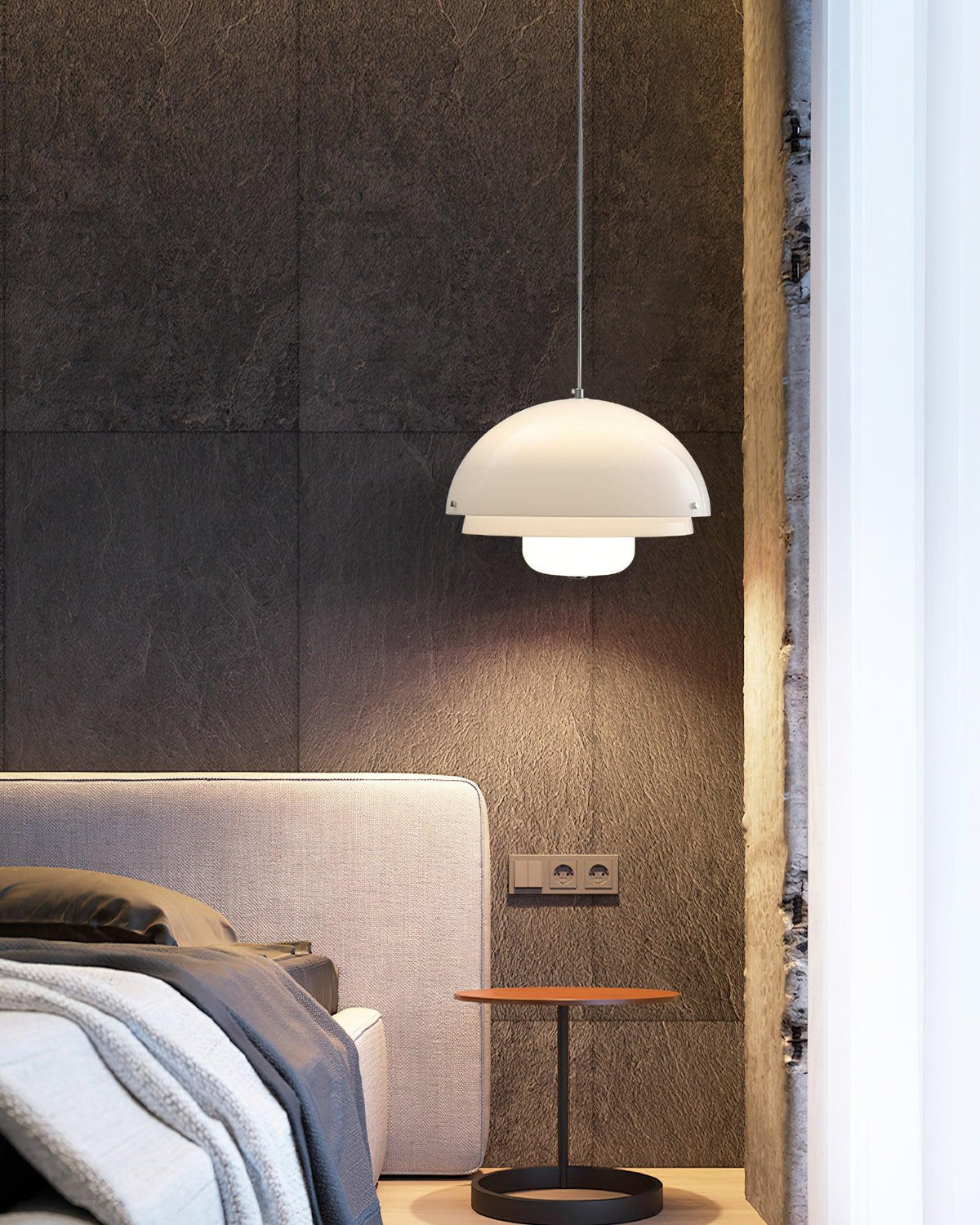 Milk White Layer Pendant Lamp 15.7″