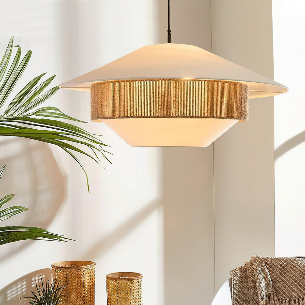 Mixed Woven Pendant Light