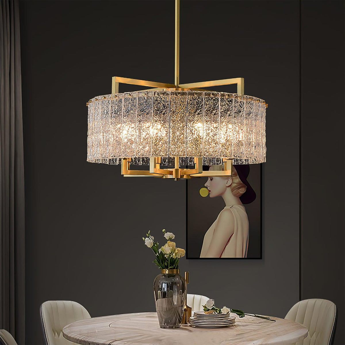 Modern Drum Chandelier